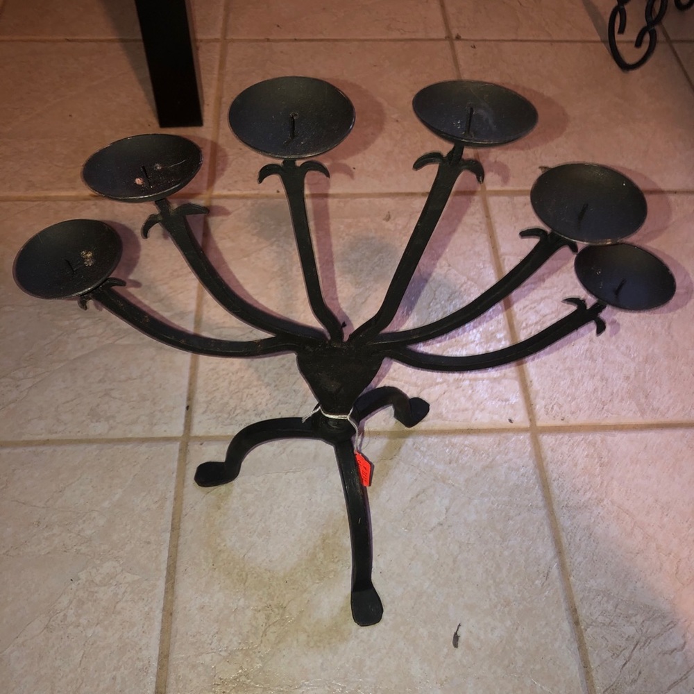 Rustic Antique 6 candle stand